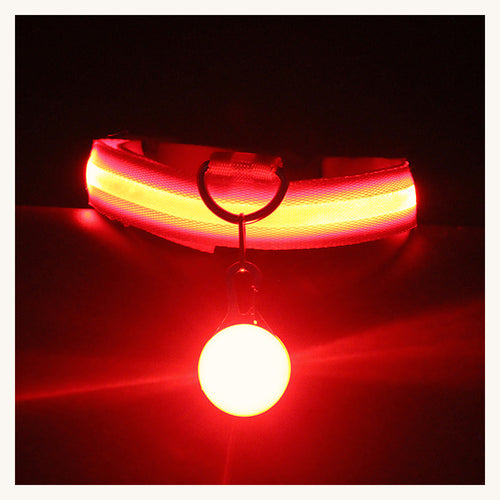 Collier lumineux à LED rouge allumé