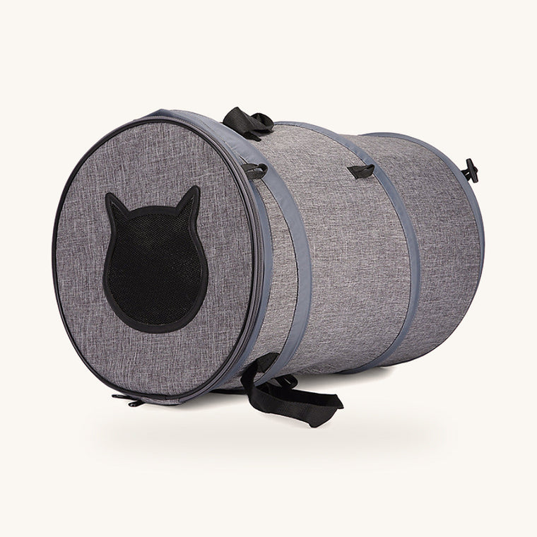Sac de transport pliable gris en position tunnel