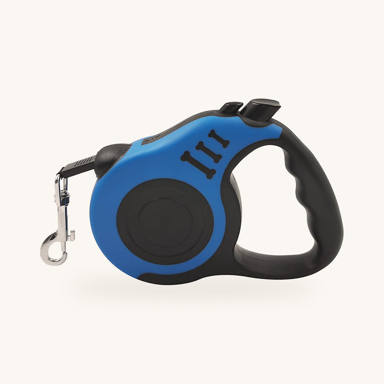 Laisse à enrouleur bleue