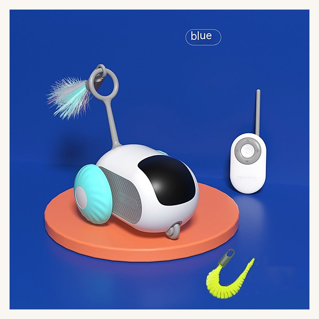 La voiture bleue et sa télécommande